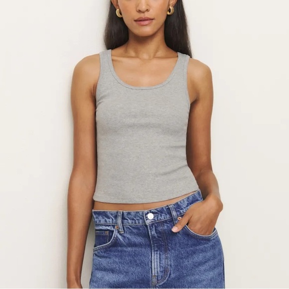 REFORMATION Gray Ribbed Tank - Picture 1 of 6